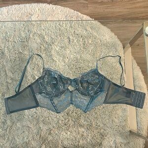 Bralet in lace, very comfortable, blue grey with 4 attachement